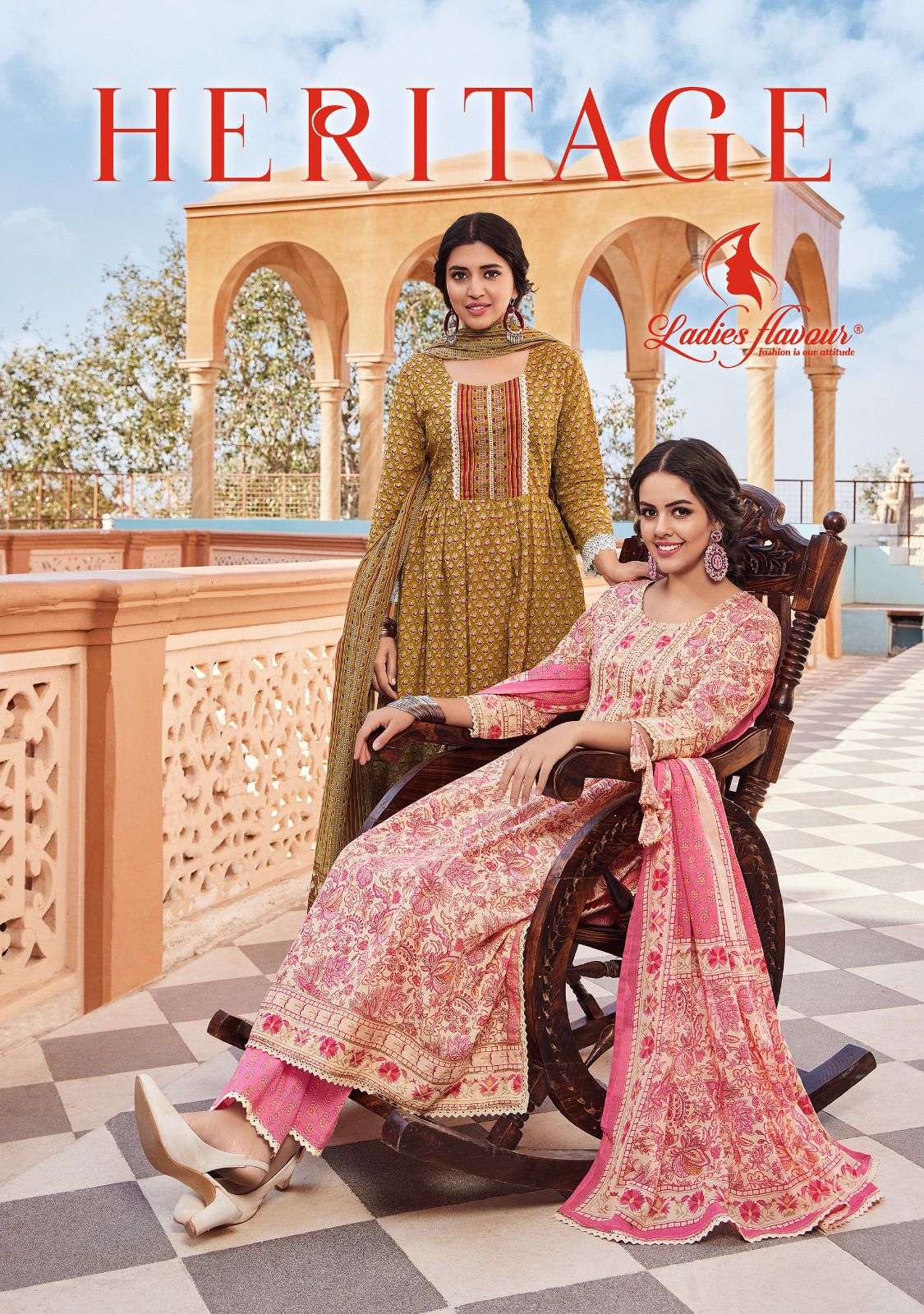 LF HERITAGE PURE COTTON PRINT KURTI AND PANT WITH MULL COTTON PRINT DUPATTA POSTER 1